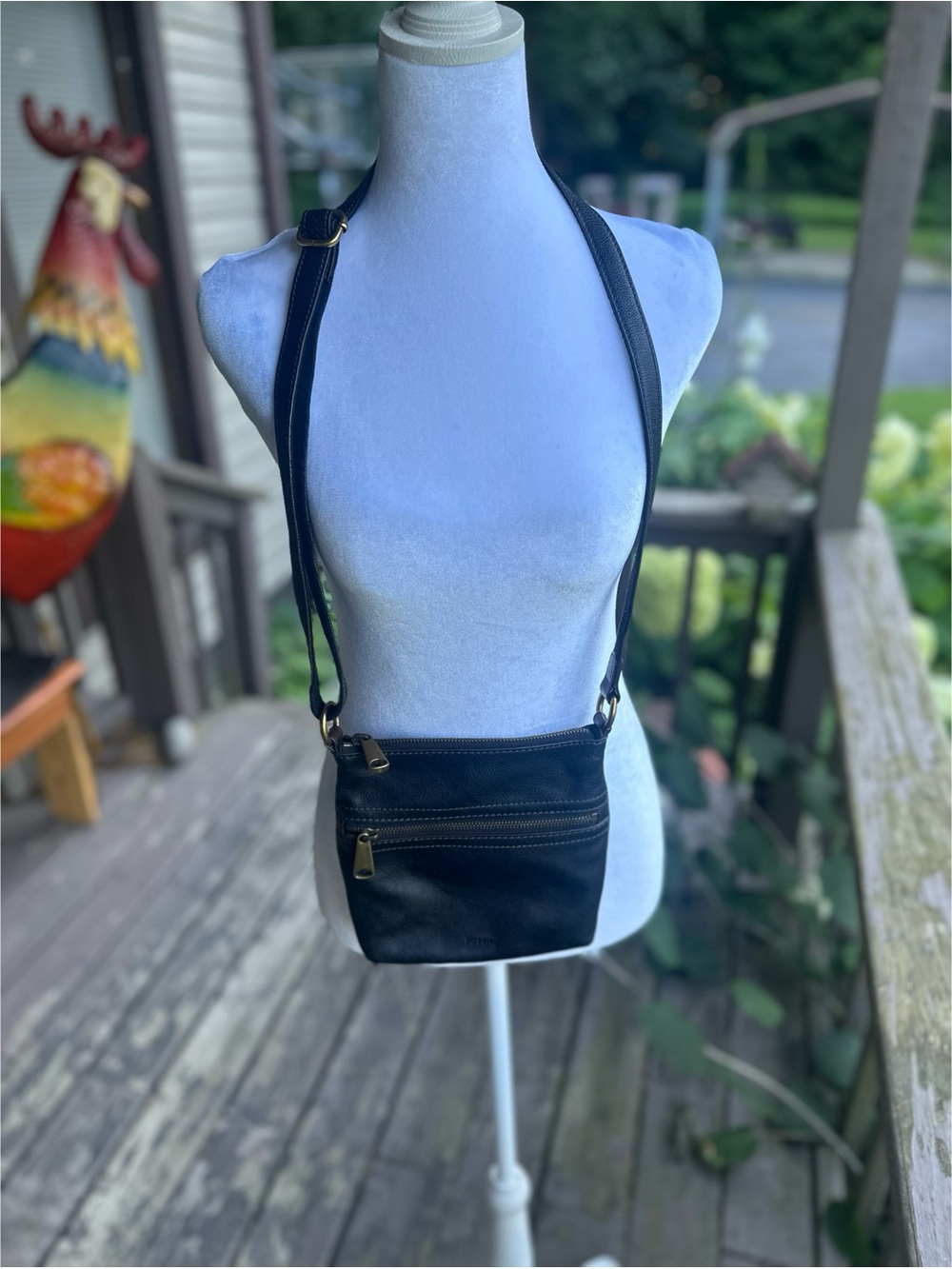 Fossil Brown Leather Voyager Small Crossbody Bag